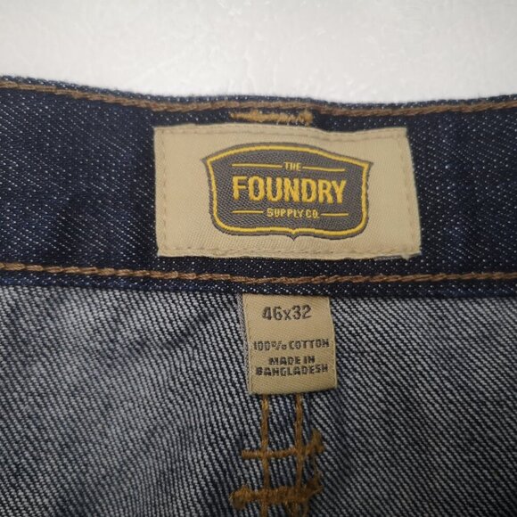 The Foundry Supply Co. Men's Size 46/32 Dark Wash Straight Wide Legs Jeans - Picture 3 of 12